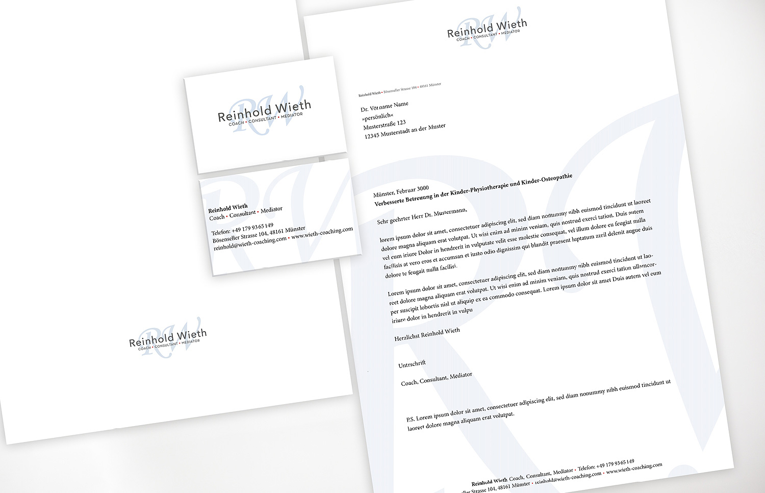 Reinhold Wieth, Geschäftsausstattung, Quelle: Herbert H. Popp - poppdesign