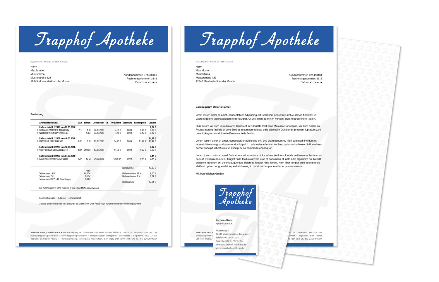 Corporate Design - Trapphof Apotheke, Quelle: Herbert H. Popp - poppdesign
