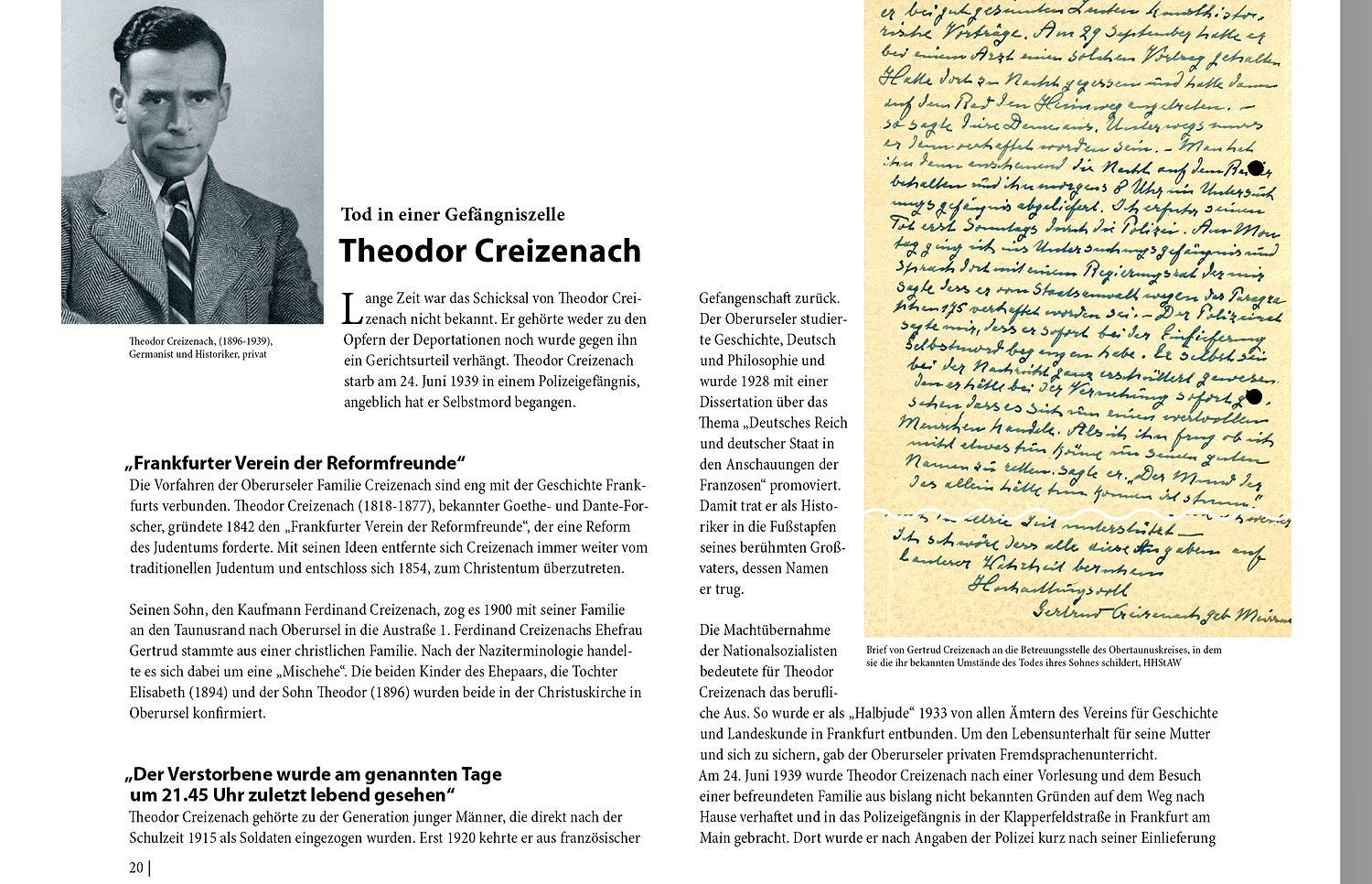 poppdesign-Gedenkbuch, Creizenach linke Seite, Quelle: Herbert H. Popp - poppdesign