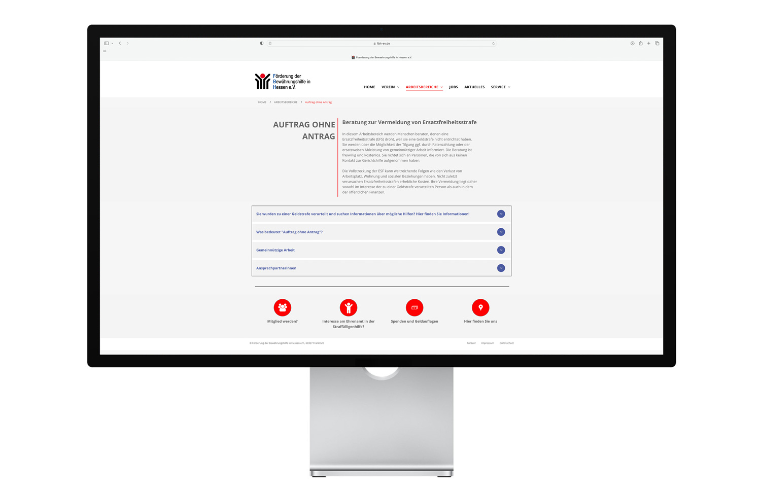 Web Design - Bewährungshilfe Verein, Quelle: Herbert H. Popp - poppdesign
