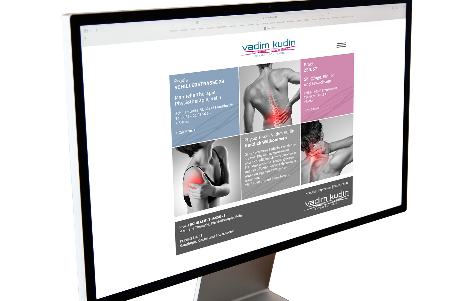 Web Design - Physio Kudin, Quelle: Herbert H. Popp - poppdesign