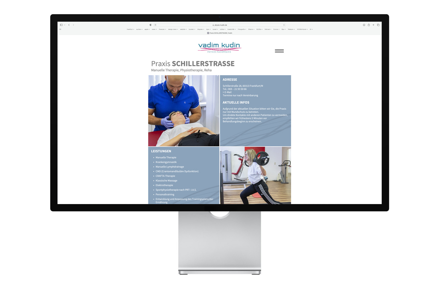 Web Design - Physio Kudin, Quelle: Herbert H. Popp - poppdesign