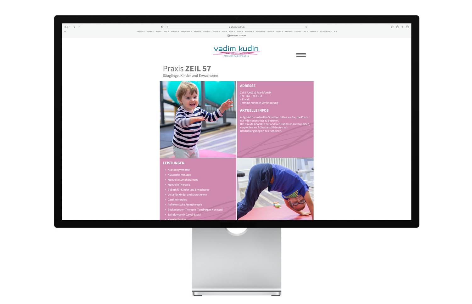 Web Design - Physio Kudin, Quelle: Herbert H. Popp - poppdesign