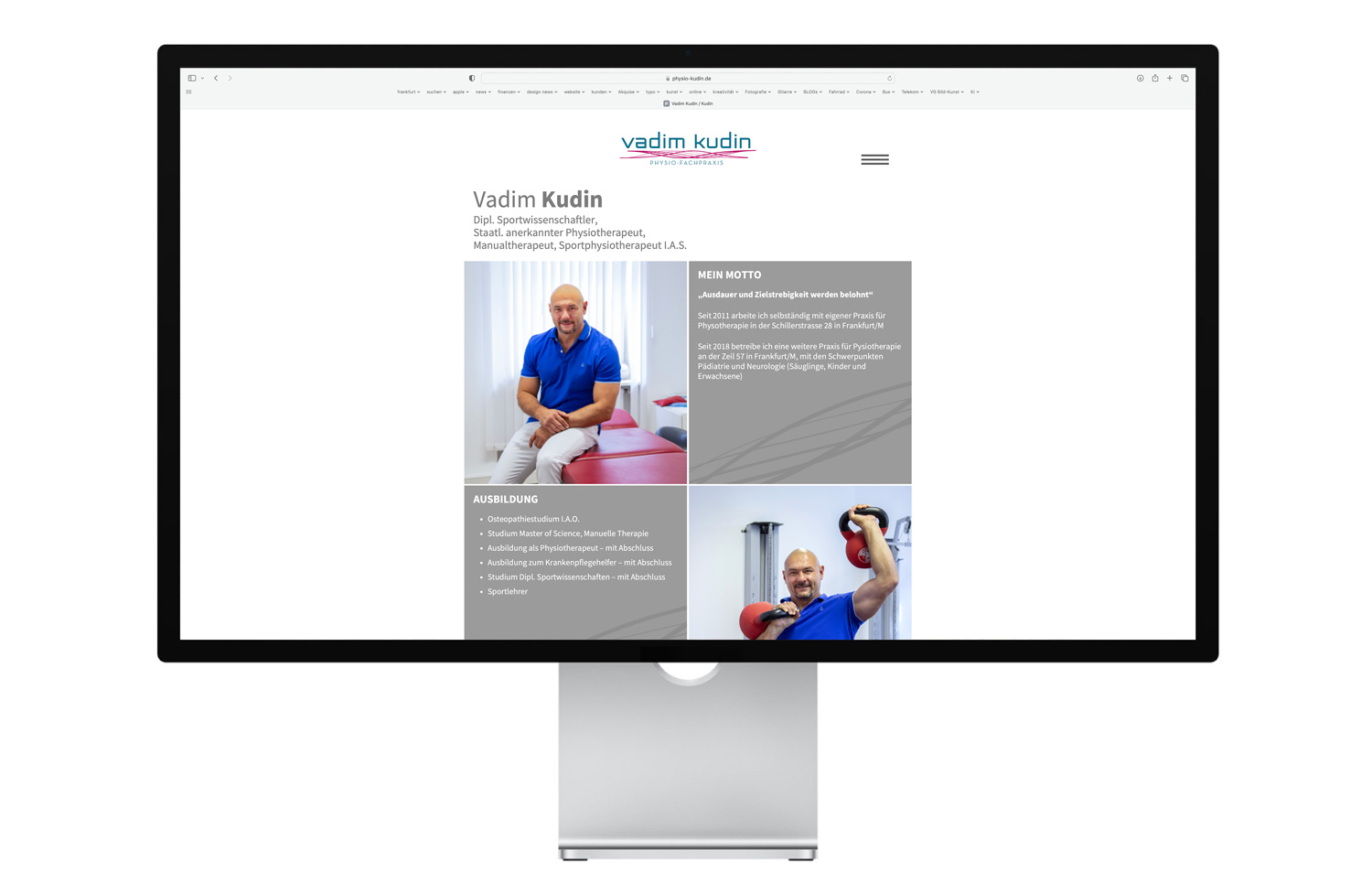 Web Design - Physio Kudin, Quelle: Herbert H. Popp - poppdesign