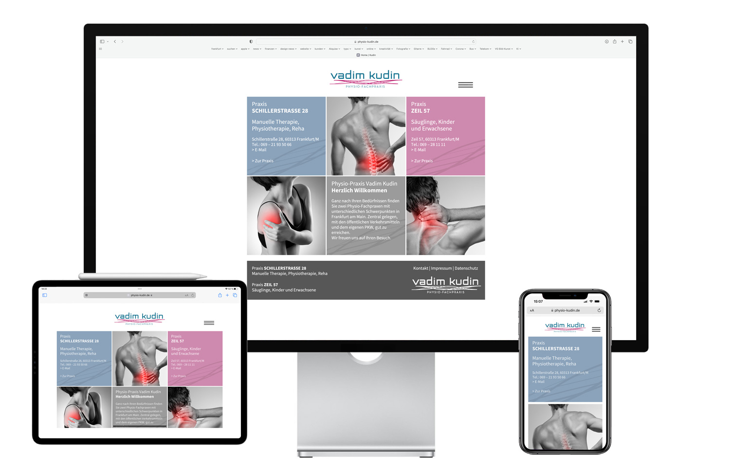 Web Design - Physio Kudin, Quelle: Herbert H. Popp - poppdesign