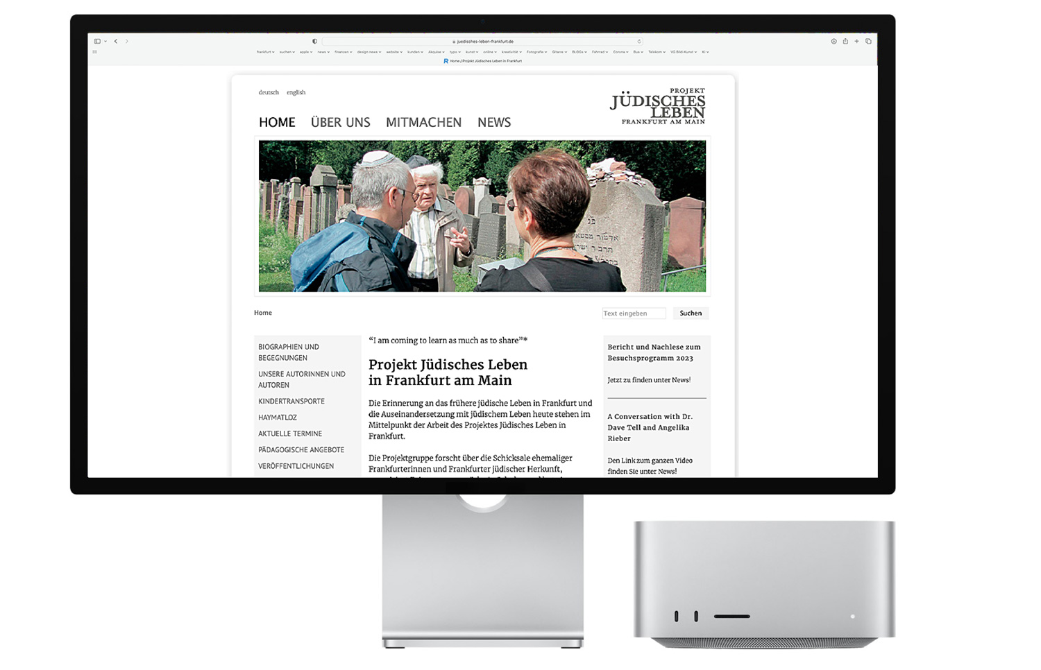 Web Design - Projekt jüdisches Leben Frankfurt, Quelle: Herbert H. Popp - poppdesign