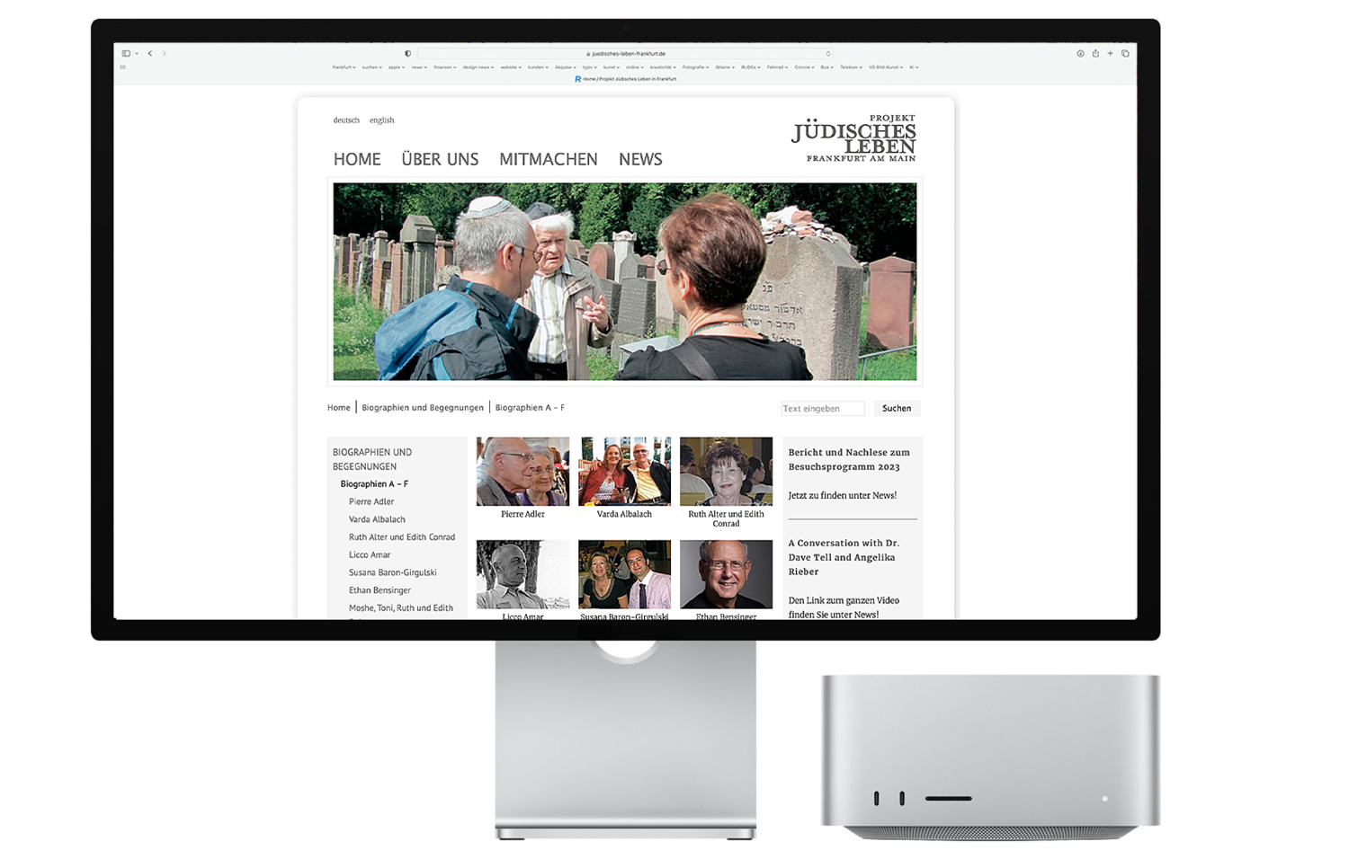 Web Design - Projekt jüdisches Leben Frankfurt, Quelle: Herbert H. Popp - poppdesign